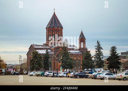 Gyumri, Armenien - 3. März 2018: Heiliger Heiland Kirche in der Stadt Gyumri in Armenien Stockfoto