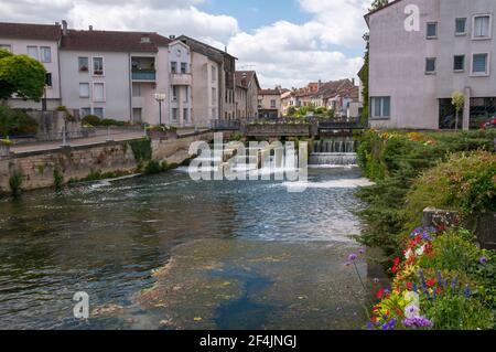 Malerische Stadt Joinville, Mailles Quay, Haute-Marne (52), Region Grand Est, Frankreich Stockfoto