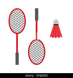 Badminton Schläger und Federball. Stock Vektor