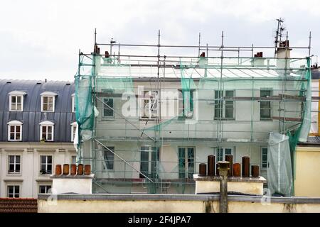 Baustelle in einem alten Gebäude von Montmartre - Paris - Frankreich Stockfoto