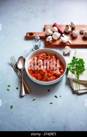 Stroganoff-Rindfleisch Stockfoto