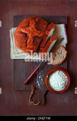 Bauernbrot mit Samen Stockfoto