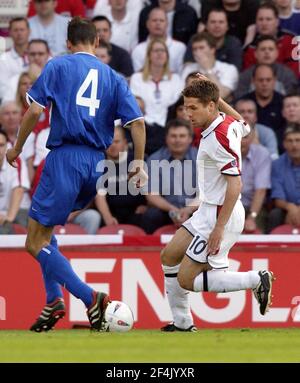 ENGLAND V SLOWAKEI AM RIVERSIDE STADION MIDDLESBROUGH 11/6/2003 BILD DAVID ASHDOWNENGLAND FUSSBALL Stockfoto