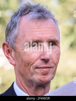 Nigel Evans, Politiker der britischen Konservativen Partei, MP Ribble Valley, Portrait Stockfoto