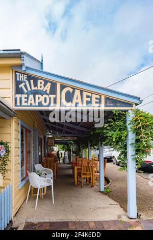 Das Tilba Teapot Cafe im historischen Dorf Central Tilba an der Südküste von New South Wales in Australien Stockfoto