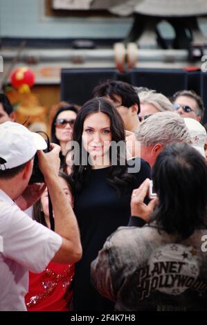 HOLLYWOOD - 9. NOVEMBER 2008: Angelina Jolie kommt bei DreamWorks Animations DVD-Release "Kung Fu Panda" und "Secrets of the Furious Five" Stockfoto