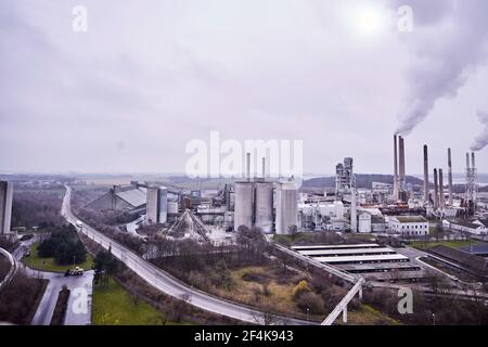 Überblick über eine Fabrik in der dänischen Stadt Stockfoto