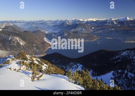 Geographie / Reisen, Deutschland, Bayern, Herzogstand (Peak), Blick vom Herzogstand (Peak) Richtung EAS, Additional-Rights-Clearance-Info-not-available Stockfoto