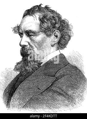 Charles John Huffam Dickens, Pseudonym auch Boz, 7. Februar 1812 - 9. Juni 1870, war ein englischer Schriftsteller / Charles John Huffam Dickens, Pseudonym auch Boz, 7. Februar 1812 - 9. Juni 1870, war ein englischer Schriftsteller, Historisch, historisch, digital verbesserte Reproduktion eines Originals aus dem 19th. Jahrhundert / digitale Reproduktion einer Originalvorlage aus dem 19. Jahrhundert Stockfoto