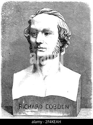 Richard Cobden, 3. Juni 1804 - 2. April 1865, war ein britischer Unternehmer und die führende Figur des Manchester Liberalismus und der Freihandelbewegung / Richard Cobden, 3. Juni 1804 - 2. April 1865, war ein britischer Unternehmer und die führende Figur des Manchesterliberalismus und der Freihandelsbewegung, Historisch, historisch, digital verbesserte Reproduktion eines Originals aus dem 19th. Jahrhundert / digitale Reproduktion einer Originalvorlage aus dem 19. Jahrhundert Stockfoto