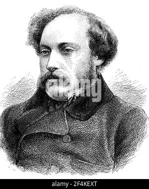 Alexandre Dumas der Jüngere, auch Dumas fils, 27. Juli 1824 - 27. November 1895, war ein französischer Schriftsteller und Dramaturg / Alexandre Dumas der Jüngere, auch Dumas fils, 27. Juli 1824 - 27. November 1895, war ein französischer Romanschriftsteller und dramatischer Dichter, Historisch, historisch, digital verbesserte Reproduktion eines Originals aus dem 19th. Jahrhundert / digitale Reproduktion einer Originalvorlage aus dem 19. Jahrhundert Stockfoto