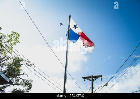 panama Flagge weht im Wind Stockfoto