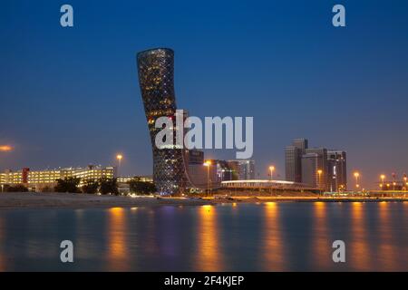 Vereinigte Arabische Emirate, Abu Dhabi, Hyatt Capital Gate Hotel Stockfoto