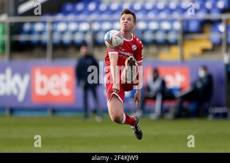 BARROW IN FURNESS, GROSSBRITANNIEN. MÄRZ 20th: Tony Craig von Crawley Town während des Sky Bet League 2-Spiels zwischen Barrow und Crawley Town in der Holker Street, Barrow-in-Furness am Samstag, 20th. März 2021. (Kredit: Mark Fletcher, Mi News) Kredit: MI Nachrichten & Sport /Alamy Live Nachrichten Stockfoto