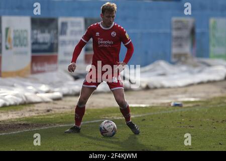 BARROW IN FURNESS, GROSSBRITANNIEN. MÄRZ 20th: Josh Wright von Crawley Town während des Sky Bet League 2-Spiels zwischen Barrow und Crawley Town in der Holker Street, Barrow-in-Furness am Samstag, 20th. März 2021. (Kredit: Mark Fletcher, Mi News) Kredit: MI Nachrichten & Sport /Alamy Live Nachrichten Stockfoto