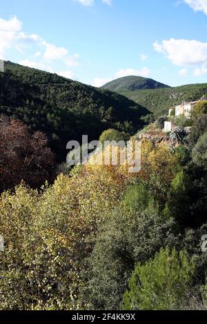 SPANIEN - Alt Penedés (Bezirk) - Katalonien - Barcelona. Torrelles de Foix; Paraje de la Fuente / Font de les Dous Stockfoto