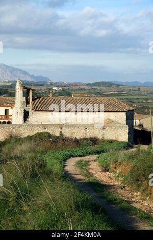 SPANIEN - Alt Penedés (Bezirk) - Katalonien - Barcelona. Torreramona; Iglesia de Sant Joan Sesrovires Stockfoto