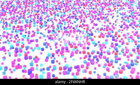 Textur - farbige Zylinder, kreative Partikel Muster Hintergrund, 3D Rendering Stockfoto