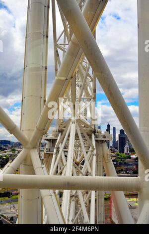 Melbourne, VIC, Australien - November 03: Architektonisches Detail des Melbourn Star Observation Wheel Stockfoto
