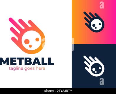 Impact Meteor Logo mit Tail Vector Icon Illustration. meteor Logo Vektor Template Design Stock Vektor