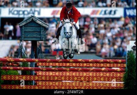 World Equestrian Games, Stockholm, 1990, Greg Best (USA) Riding Gem Twist Stockfoto