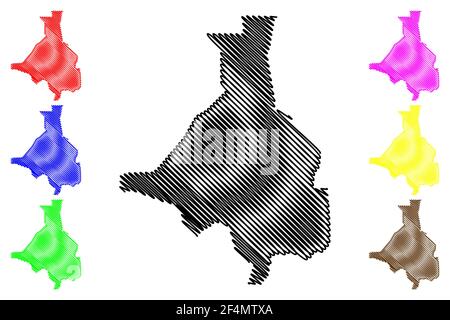 Upper Nile State (States of South Sudan, Greater Upper Nile Region) Karte Vektorgrafik, Skizze Upper Nile Karte Stock Vektor