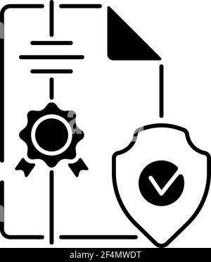 Intellectual Property Broker schwarzes lineares Symbol Stock Vektor