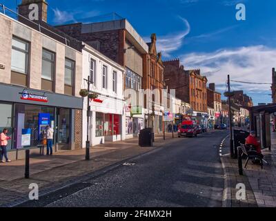 Die High Street ist die Haupteinkaufsstraße in Ayr, Ayrshire, Schottland, Großbritannien Stockfoto