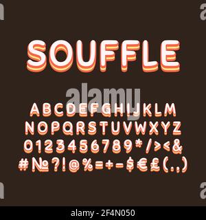 Souffle vintage 3D Vektor Alphabet Set Stock Vektor