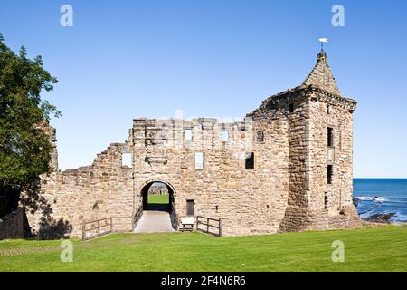 Die Ruinen der Burg in St Andrews, Fife, Schottland Stockfoto