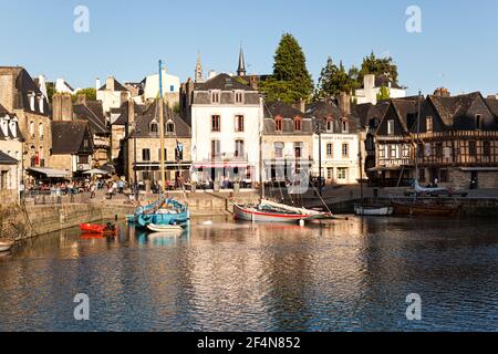 Abendlicht am Hafen von Port St. Goustan, Auray, Bretagne, Frankreich Stockfoto