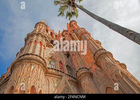 Parroquia de San Miguel Arcángel, neugotische Pfarrkirche in der Stadt San Miguel de Allende, Guanajuato, Mexiko Stockfoto