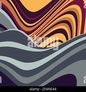 Abstraktes Wellenmuster. Farblich gestreifter Hintergrund. Vektorgrafik. Stock Vektor