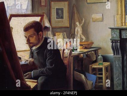 Félix Vallotton - Felix Jasinski Sein Grafikstudio 1887 Stockfoto