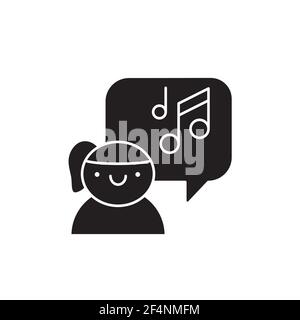 Symbol für die Farblinie der Kindermusikschule. Piktogramm für Webseite, mobile App, Promo. UI UX GUI Design Element. Bearbeitbare Kontur. Stock Vektor