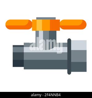 Abbildung des Ventils am Rohr. Werbesymbol oder -Bild für die Branche. Stock Vektor