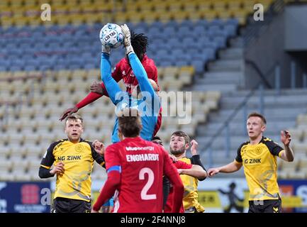 Matej Delac von AC Horsens beim Superliga-Spiel zwischen Horsens und Lyngby im Horsens-Stadion, Horsens, Dänemark am 21. März 2021. Stockfoto