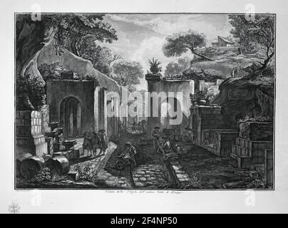 Giovanni Battista Piranesi - Blick Auf Den Hafen Antike Stadt Pompeji Design Despres Stockfoto