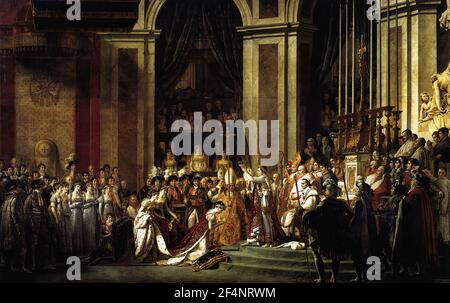 Jacques-Louis David - Weihe von Kaiser Napoleon I. Krönung Kaiserin Josephine 1805 Stockfoto