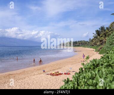 Keawakapu Wailea-Ekahi Beach, Wailea, Maui, Hawaii, Vereinigte Staaten von Amerika Stockfoto