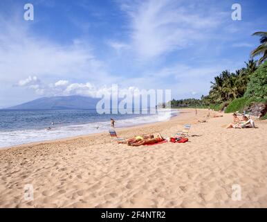 Keawakapu Wailea-Ekahi Beach, Wailea, Maui, Hawaii, Vereinigte Staaten von Amerika Stockfoto