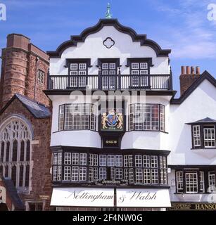 16th Century Mol's Coffee House Gebäude Fassade, Kathedrale in der Nähe, Exeter, Devon, England, Vereinigtes Königreich Stockfoto
