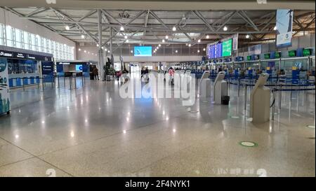 Check-in-Halle am Internationalen Flughafen Athen, Griechenland Stockfoto