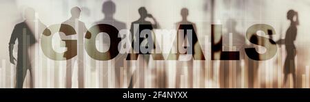 Zielvorgaben Erwartungen Leistung Grafikkonzept. Banner. Stockfoto