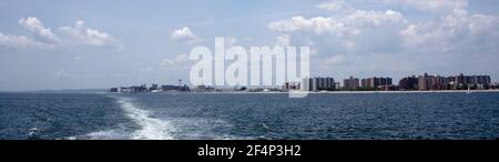 Panoramablick auf Coney Island, New York. Stockfoto