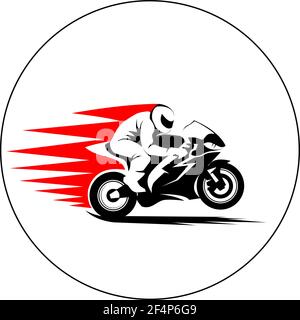 Vector Illustration von Motorrad Racer auf sportbike Stock Vektor