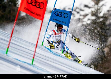 Cortina d'Ampezzo, Italien 19. Februar 2021: SIMARI BIRKNER Cristian Javier (ARG) im TELPASS FIS ALPINE WORLD SKI CHAMPIONSHI Stockfoto