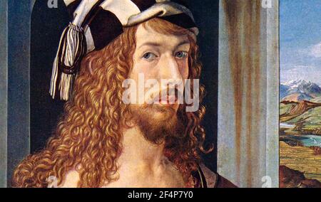 ALBRECHT DÜRER (1471-1528) Deutscher Maler und Druckerei in einer Selbstporträt im Alter von 26 Jahren Stockfoto