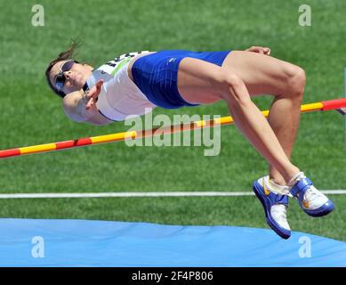 OLYMPISCHE SPIELE PEKING 2008. 7th TAG 15/8/08. FRAUEN-SIEBENKAMPF. KELLY SOTHERTON (GBR) HOCHSPRUNG. BILD DAVID ASHDOWN Stockfoto