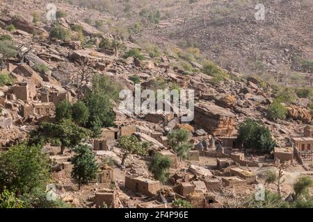 Klippe von Bandiagara (Land der Dogonen), Mali Stockfoto